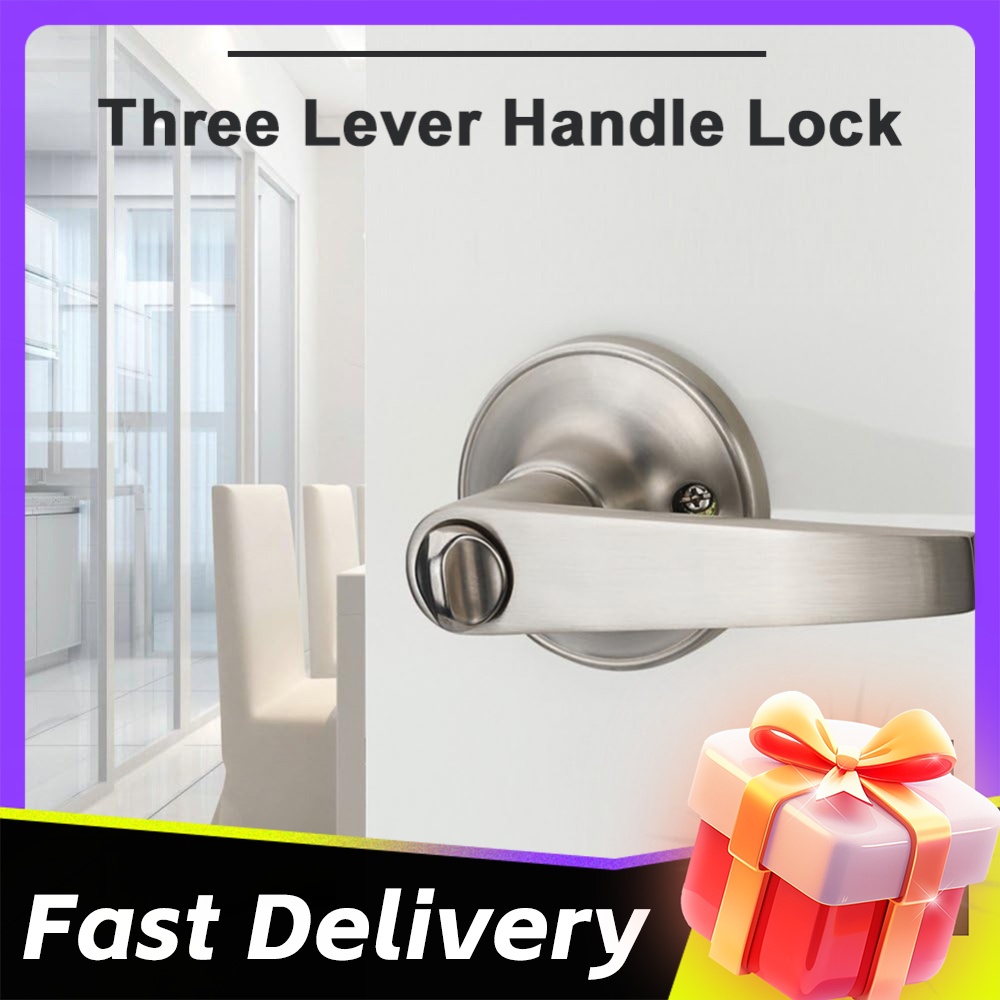 Door Knob Replacement - قفل باب بمقبض مع 3 مفاتيح،